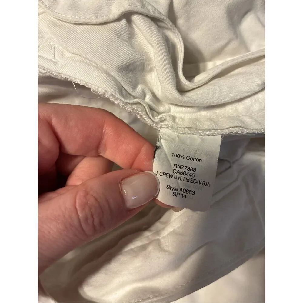 J Crew Club Solid White Bermuda Shorts 10 33” Waist 10.5 Length